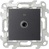  Розетка телевизионная одиночная TV СП Simon24 IP20 механизм графит Simon 2450477-038