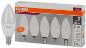  Лампа светодиодная LED Value LVCLB60 7SW/830 7Вт свеча матовая E14 230В 2х5 RU (уп.5шт) OSRAM 4058075577923