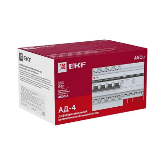  Выключатель автоматический дифференциального тока 4п 7.5мод. C 16А 30мА тип AC 4.5кА АД-4 PROxima EKF DA4-16-30-pro